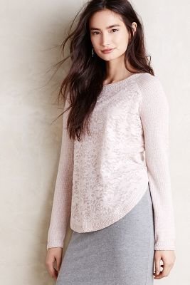 Anthropologie Knitted & Knotted Laceveil Pullover