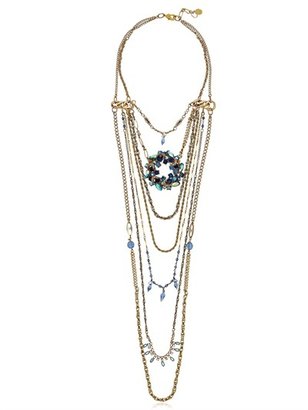 Maria Zureta Blue & Gold Chain Necklace