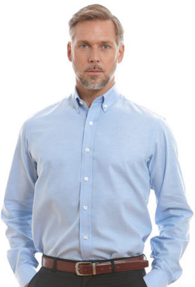 Savile Row Mens Blue Pinpoint Buttondown Collar Slim Fit Shirt Extra Long Sleeve