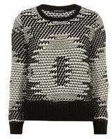 Dorothy Perkins Womens Black/ white geo knit jumper- Black