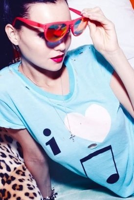 Wildfox Couture I Love Music Tee in Wet n' Wild