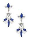 Dorothy Perkins Womens Blue Flower Drop Earrings- Blue