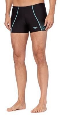 Speedo Big and tall black graphic side logo swimming trunks