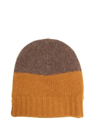 Les Hommes Two Tone Knitted Beanie