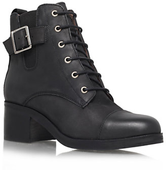 Carvela Staple Lace Up Leather Ankle Boots, Black