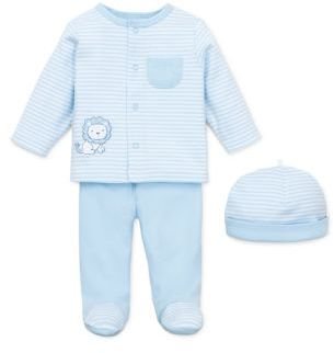 Little Me Baby Boys Three-Piece Lion Top, Footed Pants & Cap Set