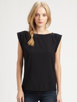 Alice + Olivia Rolled-Sleeve Tunic Top