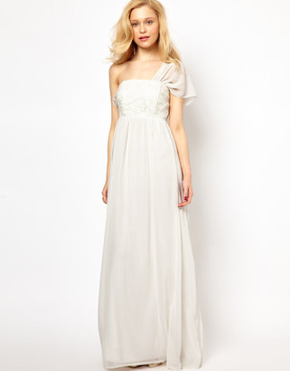 Lydia Bright Maxi Dress with One Shoulder Detail