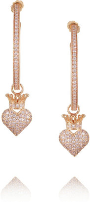 Kenneth Jay Lane Rose gold-plated cubic zirconia hoop earrings