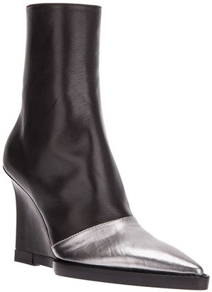 Ann Demeulemeester two-tone wedge boots
