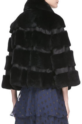 Diane von Furstenberg Loretta Cropped Banded Fur Jacket