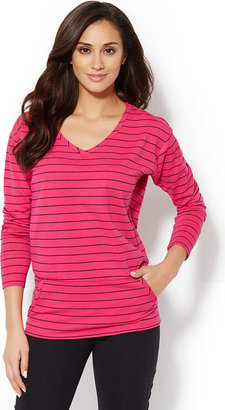 New York and Company Love, NY&C Collection - French Terry Striped Pullover
