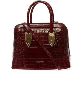 Max Mara Embossed leather small bowling bag