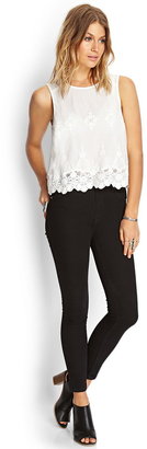 Forever 21 Embroidered Woven Top