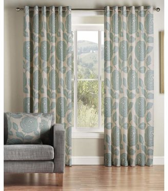 Jeff Banks Home - Monaco 'Teal' Fully Lined Eyelet Curtains