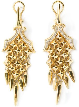 Stephen Webster chamfered bale dagger diamond earrings