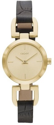 DKNY 'Reade' Embossed Leather Strap Watch, 24mm