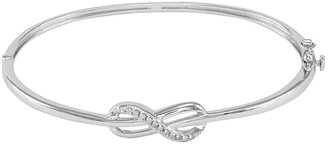 Sterling Silver 1/10-ct. T.W. Diamond Infinity Bangle Bracelet