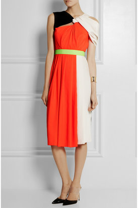 Roksanda Ilincic Color-block silk-satin and crepe dress