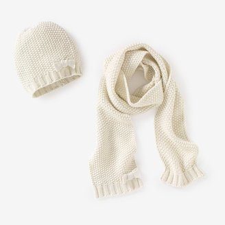 La Redoute R kids Bow Trim Hat and Scarf Set