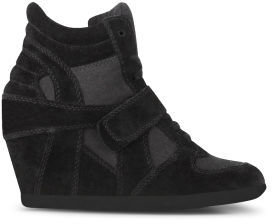 Ash Women's Bowie Suede HiTop Wedged Trainers - Black
