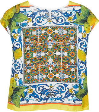 Dolce & Gabbana Printed silk top