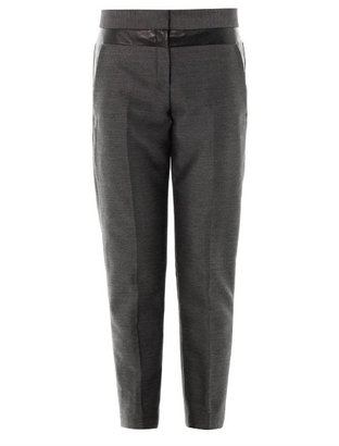 Alexander Wang Leather panel wool trousers