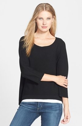 Eileen Fisher Ballet Neck Boxy Sweater (Plus Size)