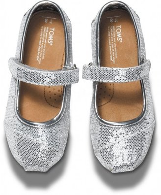 Toms Silver glitter tiny mary janes