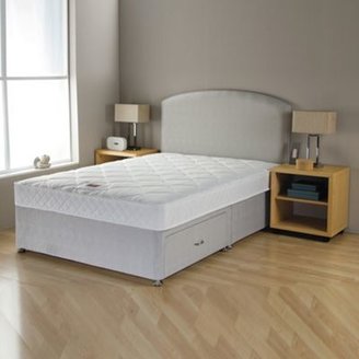 Airsprung 'No-turn' divan bed with headboard and mattress