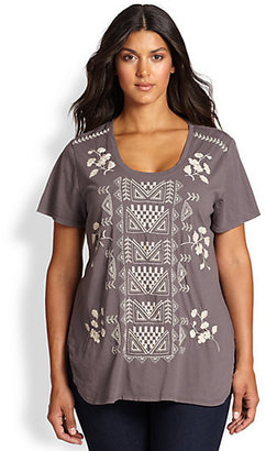 Johnny Was Johnny Was, Sizes 14-24 Paola Embroidered Tee