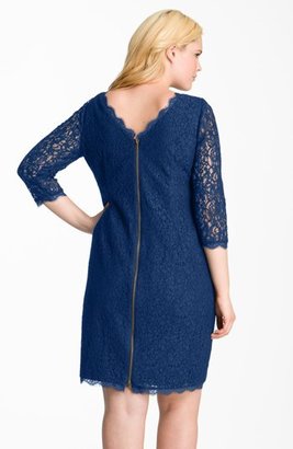 Adrianna Papell Lace Overlay Sheath Dress (Plus Size)
