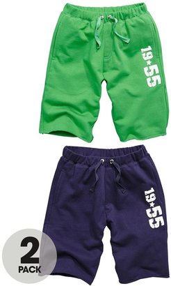 Demo Boys Sweat Shorts in Green and Navy (2 Pack)