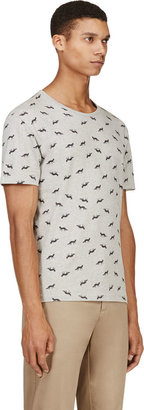 Kitsune Maison Grey Fox Print T-Shirt