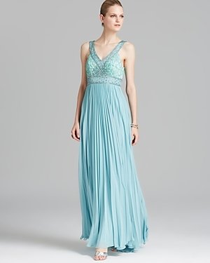 Sue Wong Gown - Beaded with Accordion Skirt
