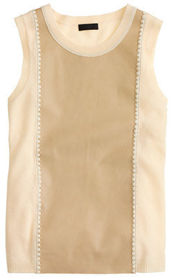 J.Crew Collection cashmere leather-front shell