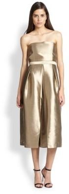 Tibi Halcyon Metallic Shantung Jumpsuit Dress