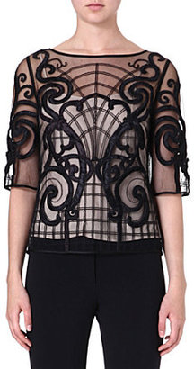 Temperley London Cartroux sheer embroidered top