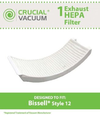 Bissell Style 12 Replacement Exhaust Filter Fits Powerforce Turbo & Style 12 Vacuums, Compare to Part # B-203-1402, 203-1402, 2031402, Designed & Engineered By Crucial Vacuum