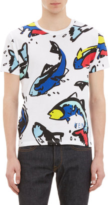 Kenzo Abstract Fish-Print T-shirt