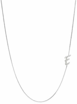KC Designs Diamond Side Initial E Necklace in 14K White Gold, .07 ct. t.w.