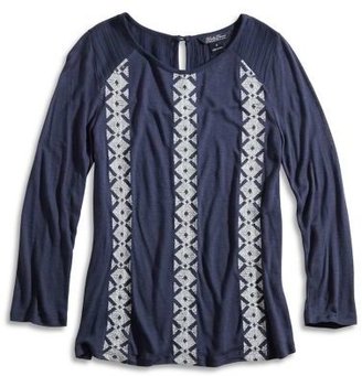 Lucky Brand Arrow Embroidered Top