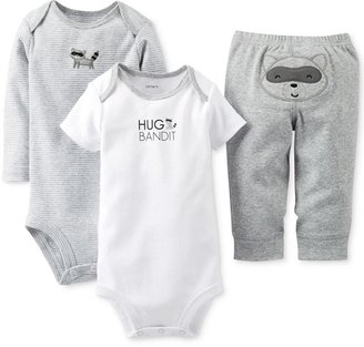 Carter's Baby Boys' 3-Piece Raccoon Bodysuits & Pants Set