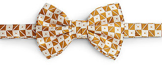 Armani Collezioni Geometric Print Silk Bow Tie