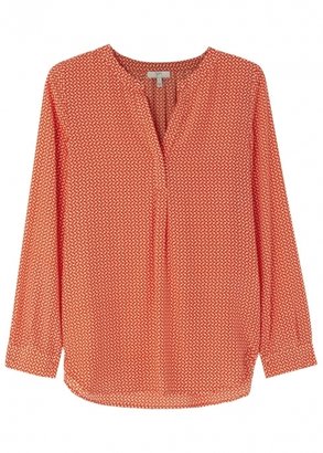 Joie Peterson orange printed silk blouse