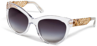 Dolce & Gabbana Cat-Eye Sunglasses with Gilded Detailing