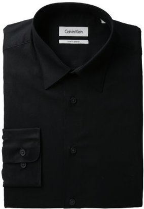 Calvin Klein Mens Slim Fit Herringbone Dress Shirt