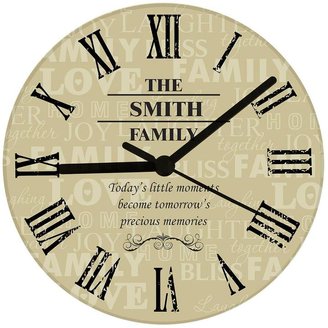 Personalised Family Design Glass Wall Clock