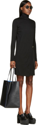 Calvin Klein Collection Black Wool Side-Cinched Pika Dress