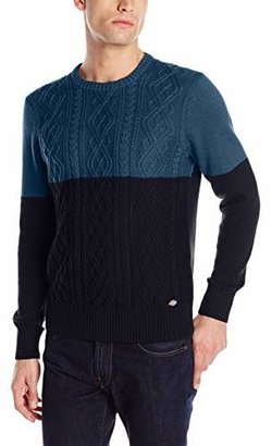 Dickies Men's Connor Color-Block Fisherman Cable-Knit Sweater